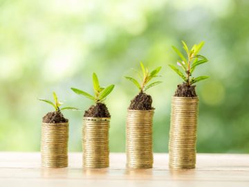 coin-wooden-table-blurred-nature