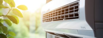 A hand checking the air conditioner in the room.